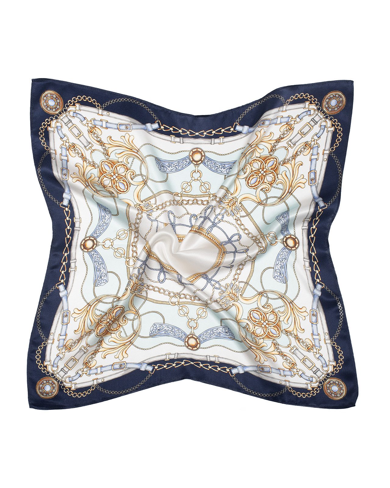 MayTree Seidentuch quadratisch Barock 53x53 blau, günstig online kaufen