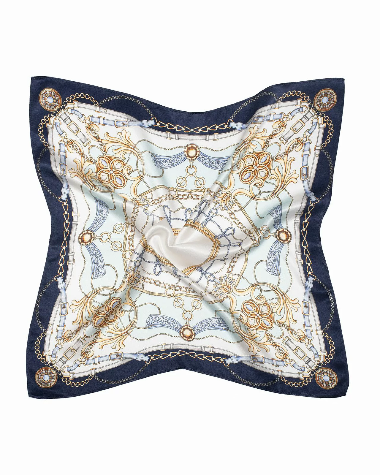 MayTree Seidentuch quadratisch Barock 53x53 blau, günstig online kaufen