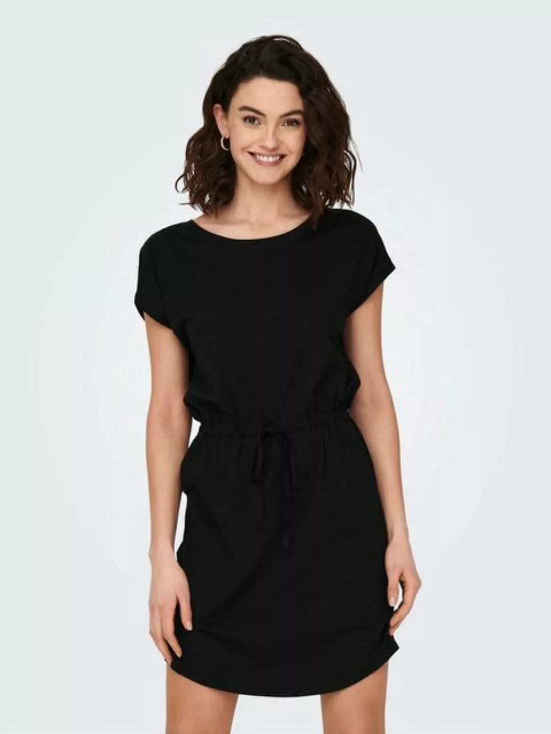 ONLY Shirtkleid Mini T-Shirt Kleid mit Tunnelzug Kurzarm Rundhals Dress ONL günstig online kaufen