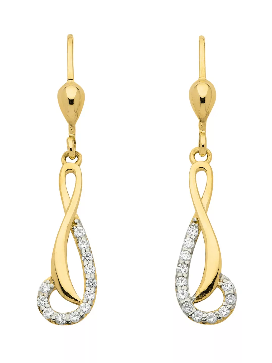 Adelia´s Paar Ohrhänger "333 Gold Ohrringe Ohrhänger", mit Zirkonia Goldsch günstig online kaufen