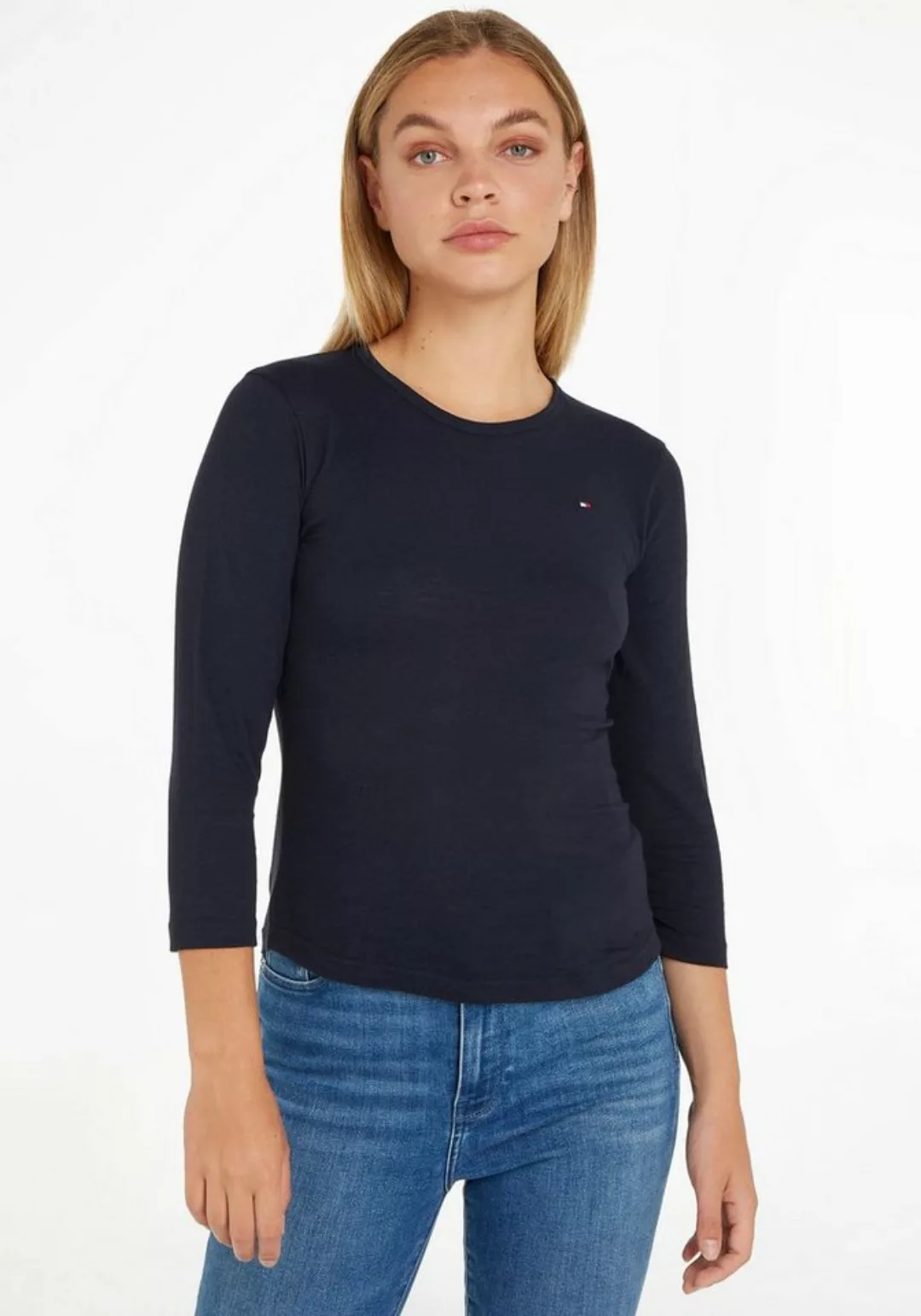 Tommy Hilfiger 3/4-Arm-Shirt 1985 SLIM SLUB OPEN-NK 3/4 SLV mit kleiner Tom günstig online kaufen