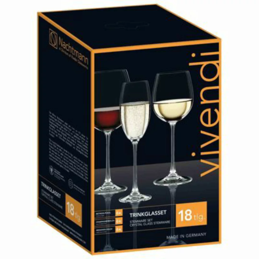 Nachtmann Vivendi Rotwein Weißwein Champagner Komplettset 18er Set Trinkglä günstig online kaufen