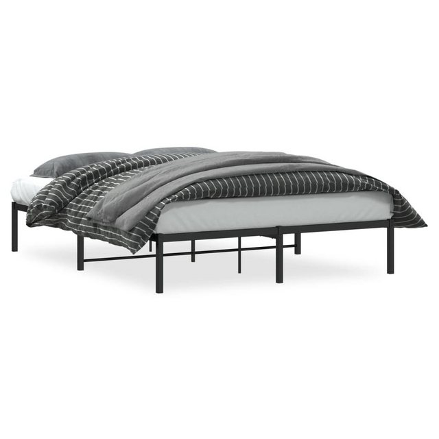 vidaXL Bettgestell Bettgestell Metall Schwarz 160x200 cm Bett Bettgestell günstig online kaufen