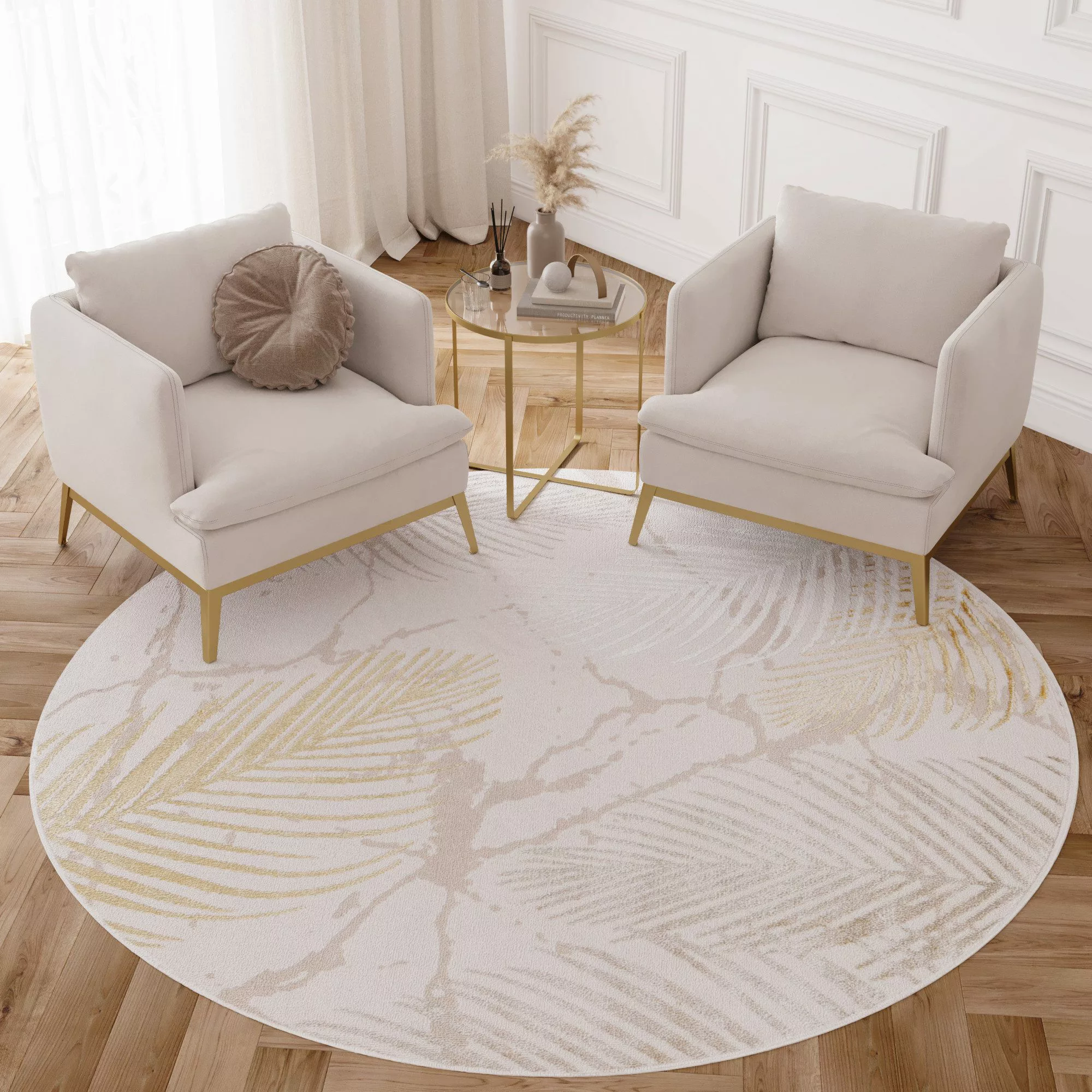 Tapiso Teppich CRYSTAL, rund, Höhe: 8 günstig online kaufen