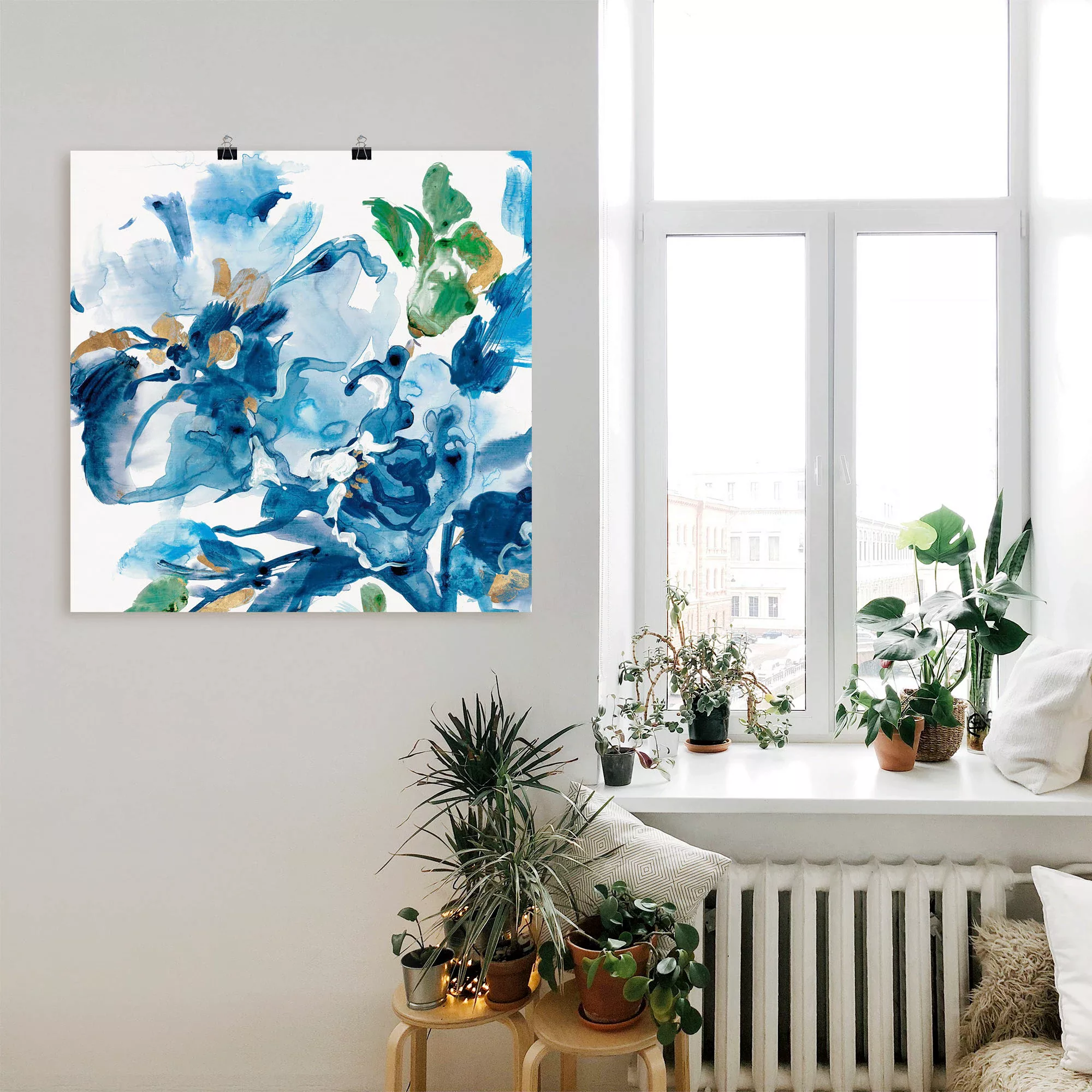 Artland Poster »Cerulean Floral«, Blumenbilder, (1 St.) günstig online kaufen