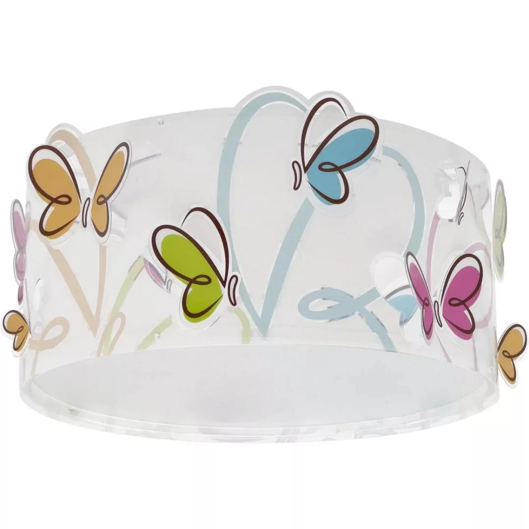 Kinderzimmer Deckenleuchte Butterfly in Mehrfarbig und Weiß E27 2-flammig günstig online kaufen