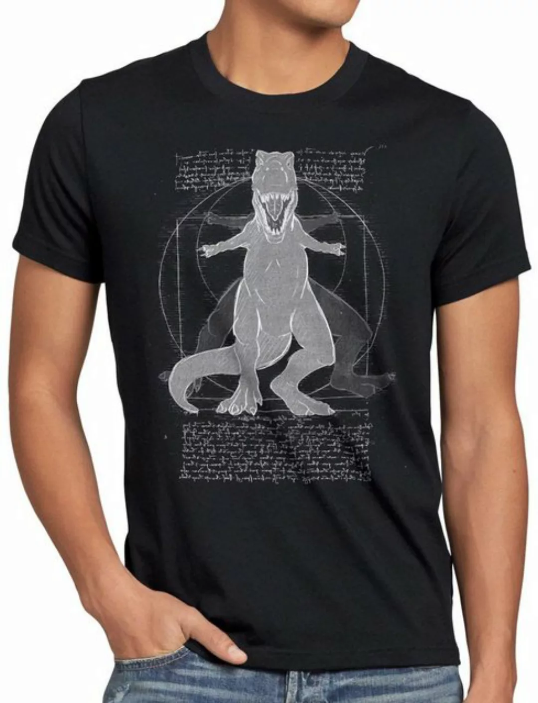 style3 Print-Shirt Herren T-Shirt Vitruvianischer T-Rex tyrannosaurus dinos günstig online kaufen