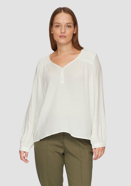 s.Oliver Langarmbluse Viskose Bluse mit Smok Details Smok-Detail günstig online kaufen