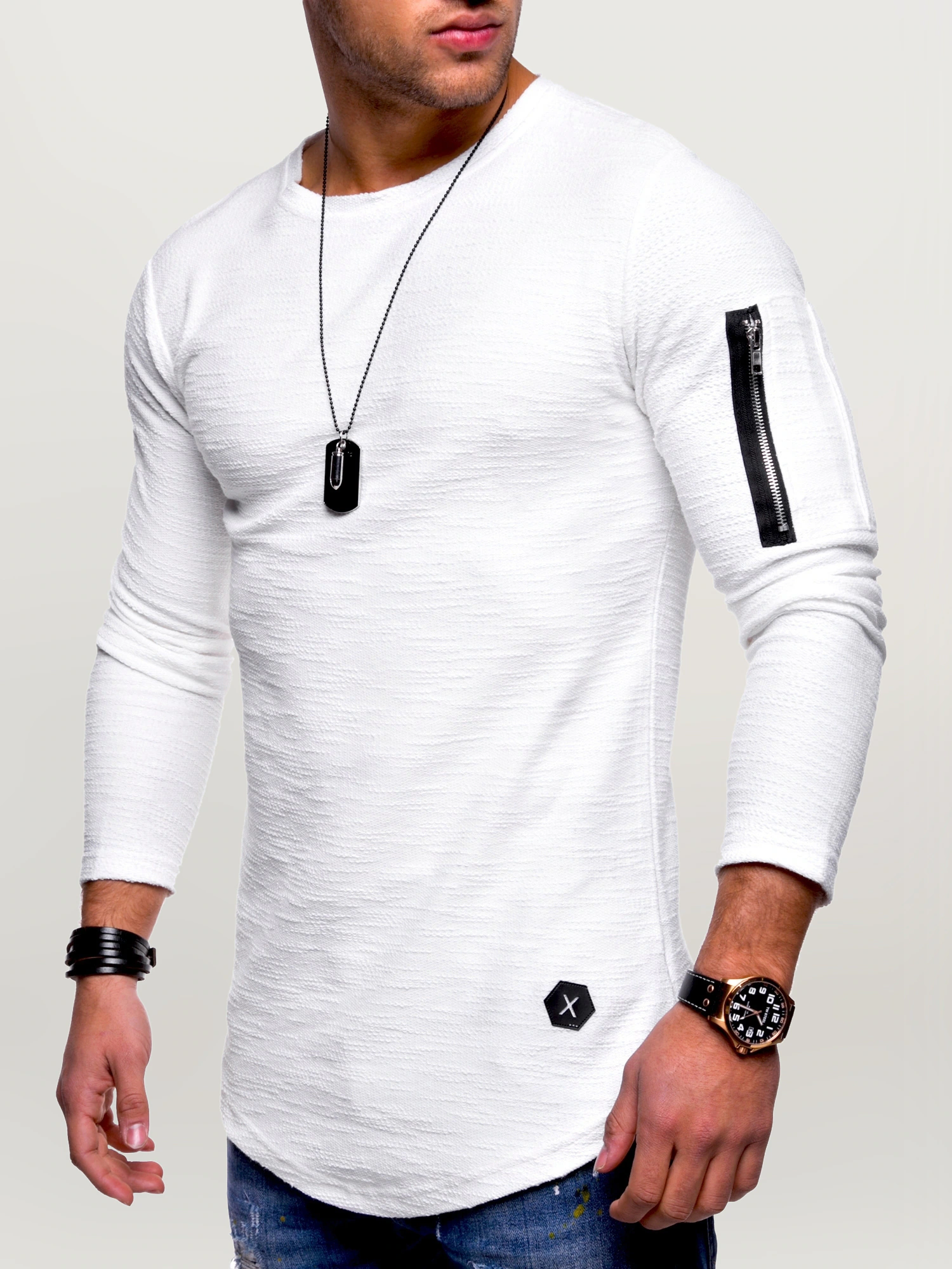behype Sweatshirt "JESPER", mit cooler Armtasche günstig online kaufen