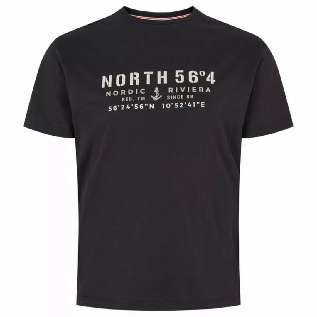 north 56 4 Print-Shirt Schwarzes North 56°4 T-Shirt in Übergrößen bis 10XL günstig online kaufen