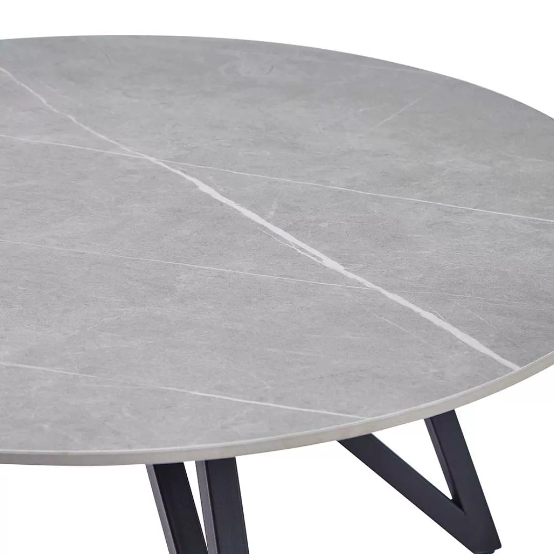 Sofa Tisch Marmor Optik Grau aus Sinterstein Metall günstig online kaufen