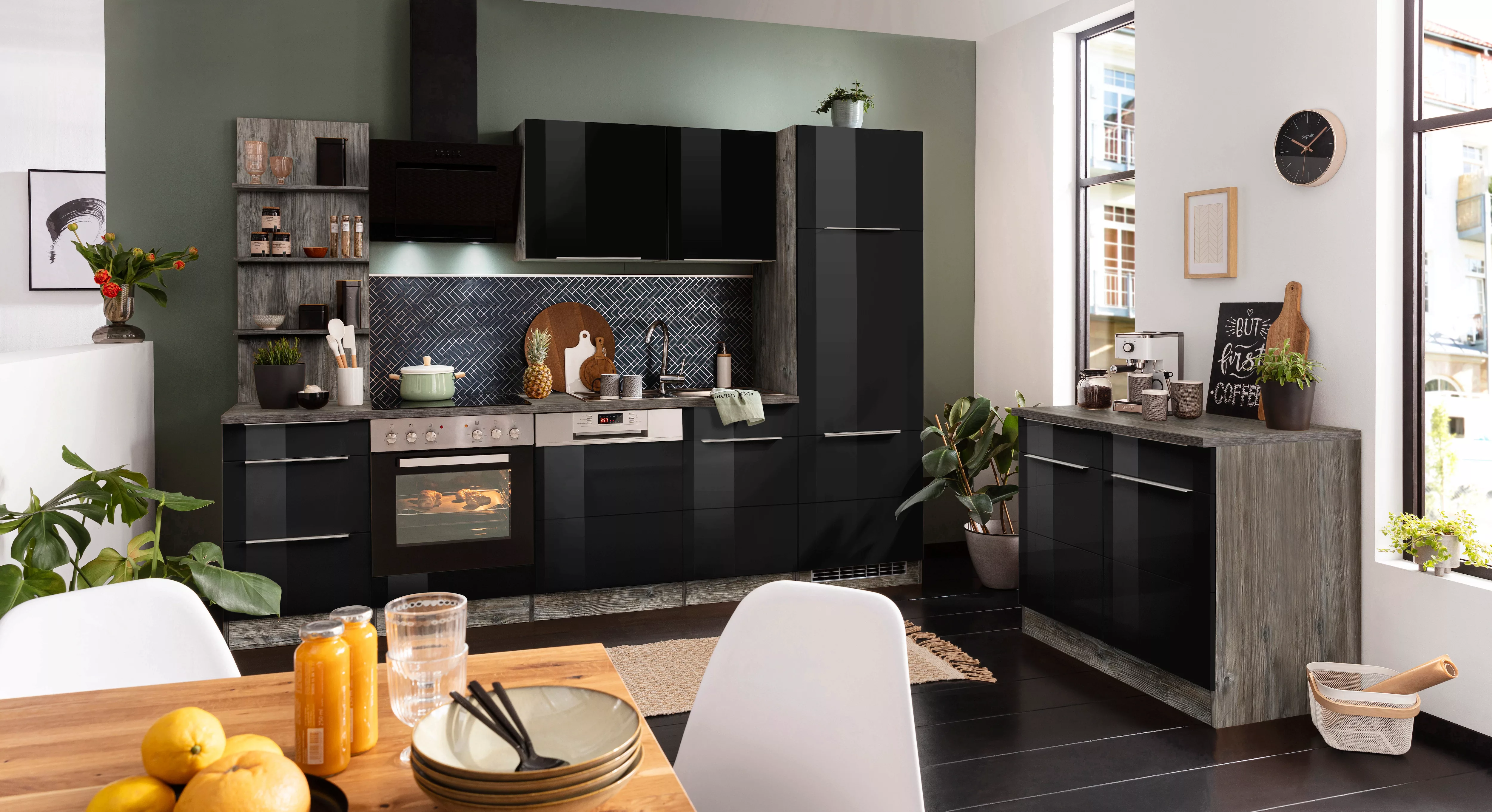 Kochstation Küchenzeile »KS-Brindisi«, mit E-Geräten, Breite 280 cm günstig online kaufen