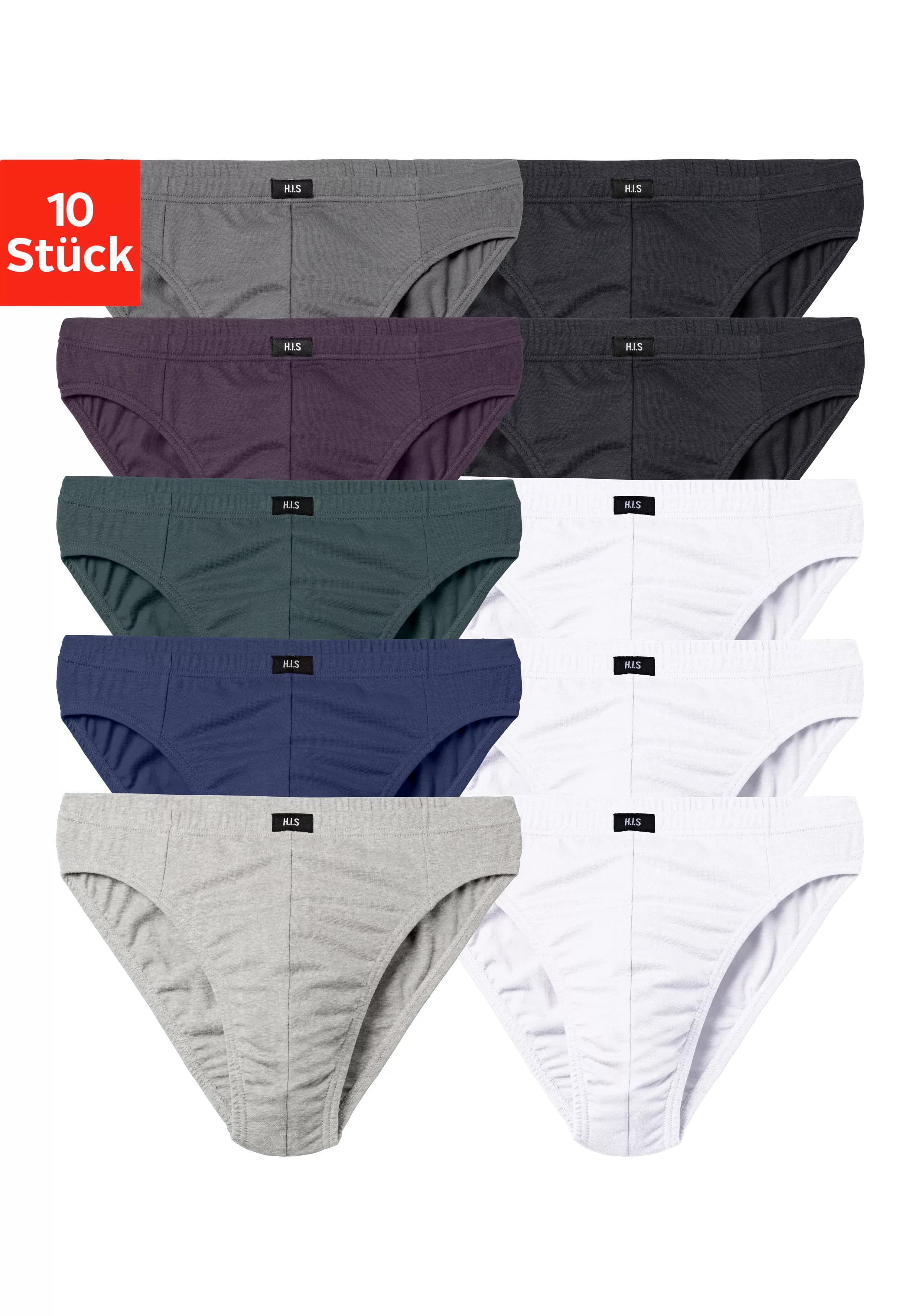 H.I.S Slip "Männer Unterhose", (Packung, 10 St.), in Unifarben günstig online kaufen