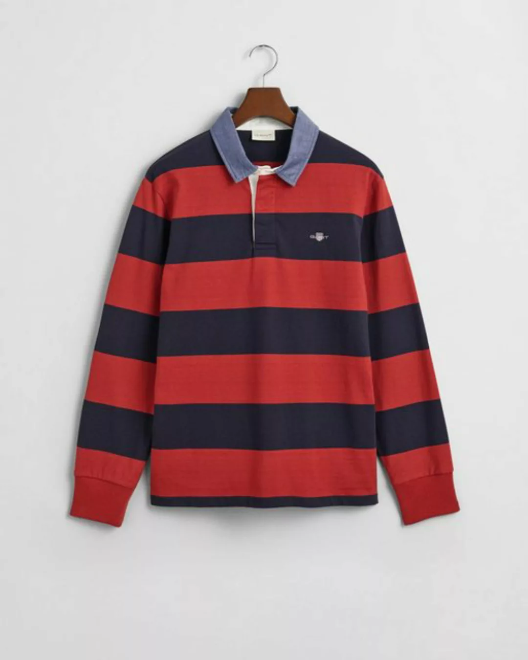 Gant Langarm-Poloshirt "REG CHAMBRAY STRIPE HEAVY RUGGER" günstig online kaufen