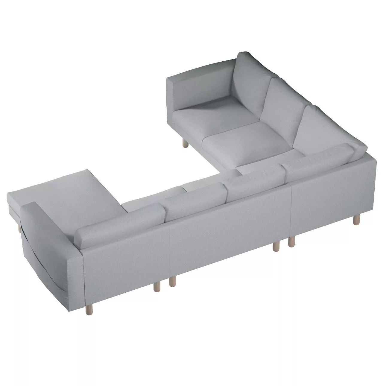 Bezug für Norsborg 5-Sitzer Ecksofa mit Recamiere, grau, Norsborg Bezug für günstig online kaufen