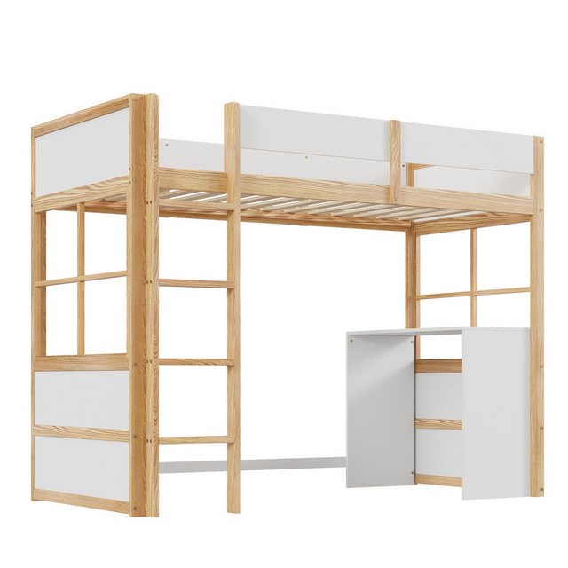 WISHDOR Kinderbett Einzelbett Hochbett aus Holz, Funktionsbett (Inklusive S günstig online kaufen