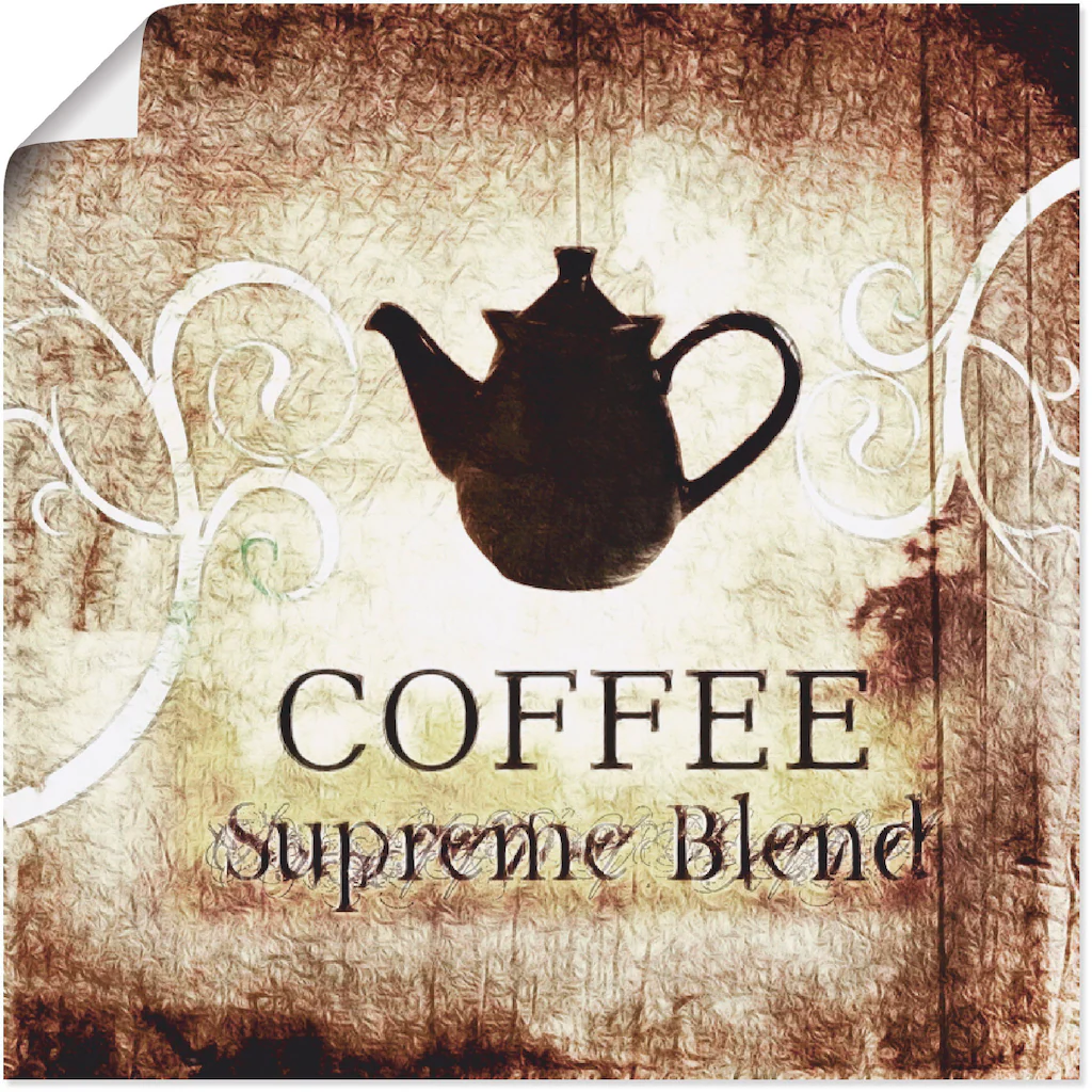Artland Poster "Kaffee", Getränke, (1 St.), als Leinwandbild, Wandaufkleber günstig online kaufen