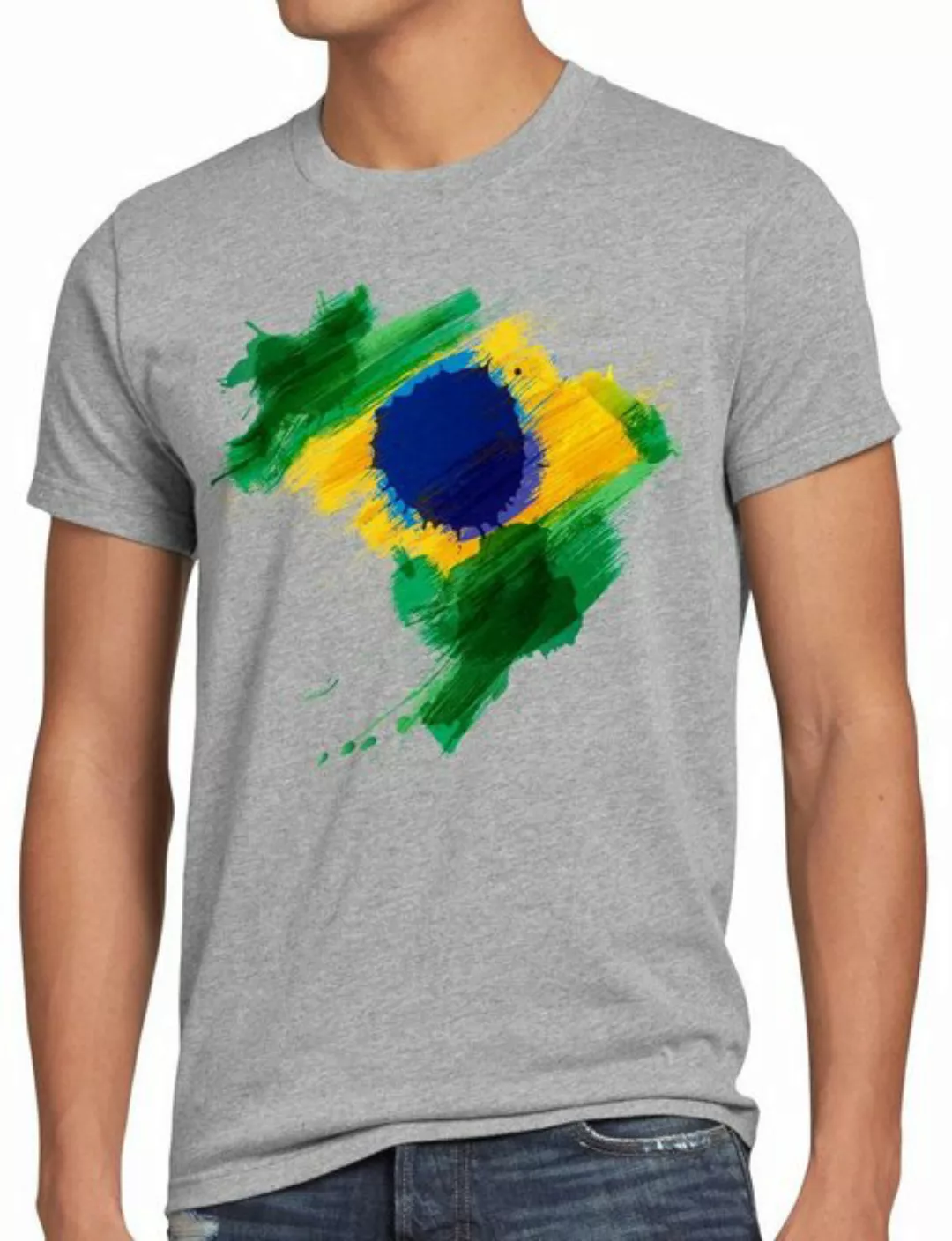 style3 Print-Shirt Herren T-Shirt Flagge Brasilien Fußball Sport Brazil WM günstig online kaufen