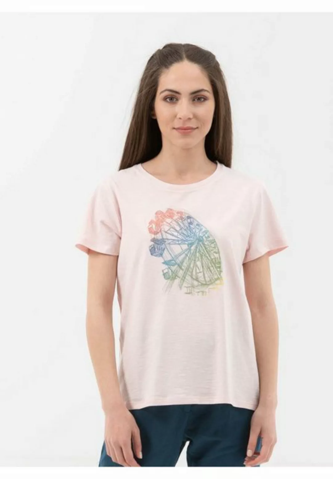 T-shirt Aus Bio-baumwolle Mit Riesenrad-print günstig online kaufen