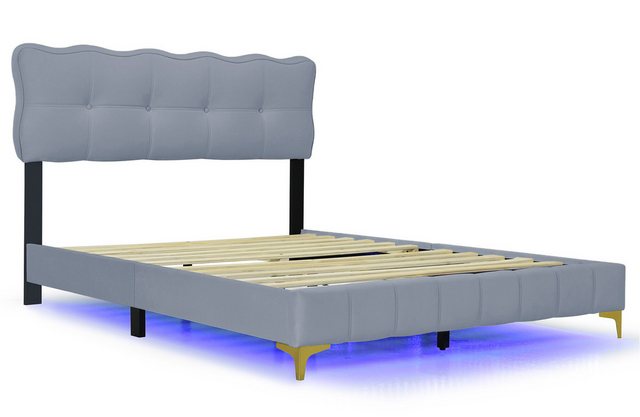 RIYO Polsterbett Doppelbett Jugendbett Doppelbett mit LED-Leuchten, 140x200 günstig online kaufen