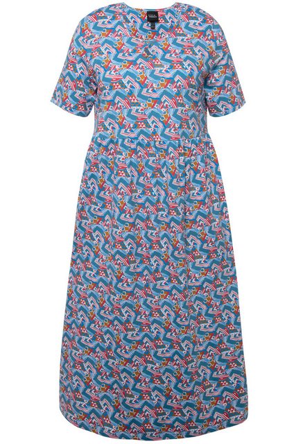 Ulla Popken Sommerkleid Jersey-Maxikleid A-Linie Rundhals Halbarm Taschen günstig online kaufen