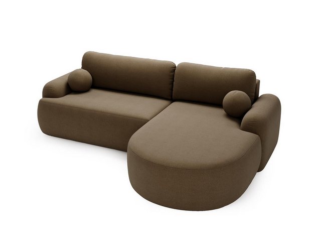 Compleo Ecksofa boucle mit breiter Ottomane OLIO, rundes Design, Exklusiv d günstig online kaufen