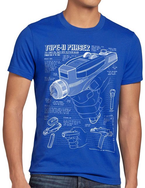 style3 T-Shirt Herren T-Shirt Phaser 2265 Blaupause NCC-1701 trek trekkie s günstig online kaufen