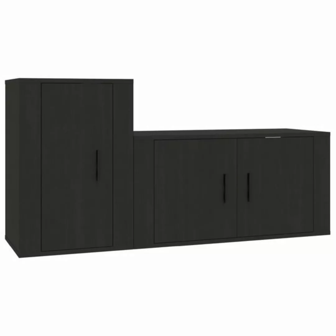 vidaXL TV-Schrank 2-tlg. TV-Schrank-Set Schwarz Holzwerkstoff (2-St) günstig online kaufen