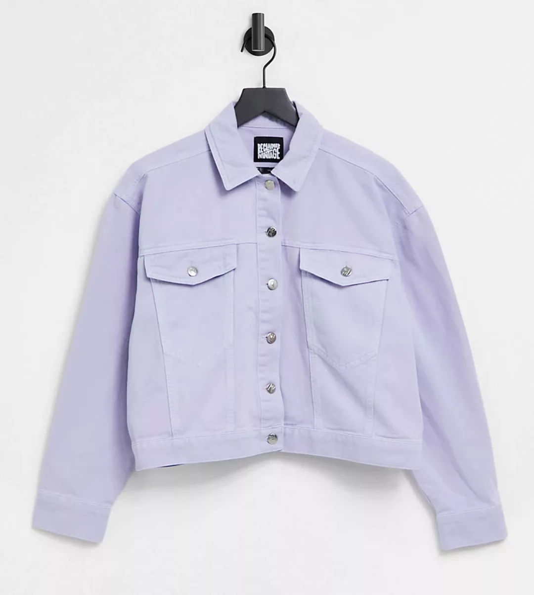 Reclaimed Vintage Inspired – Jeansjacke in lila Waschung günstig online kaufen