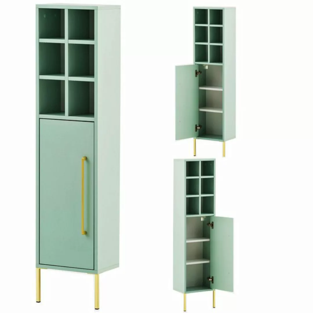 Lomadox Hochschrank SARAY-80 Highboard Badezimmermöbel in Mintgrün, B/H/T: günstig online kaufen