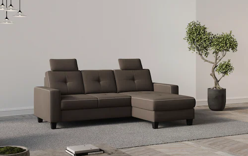 Places of Style Ecksofa "Varese L-Form", Kreuznaht in beige günstig online kaufen