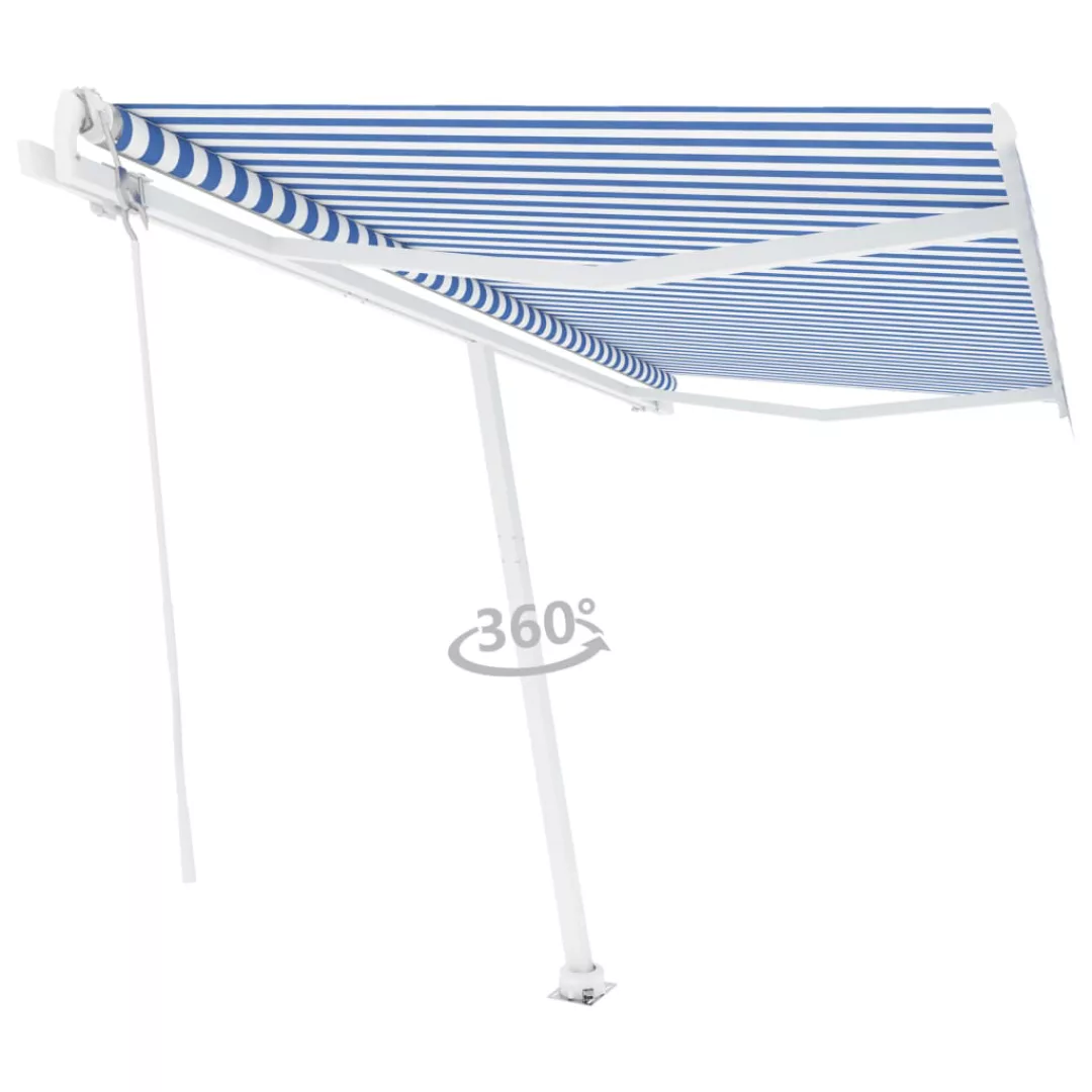 Standmarkise Automatisch 400x350 Cm Blau/weiß günstig online kaufen