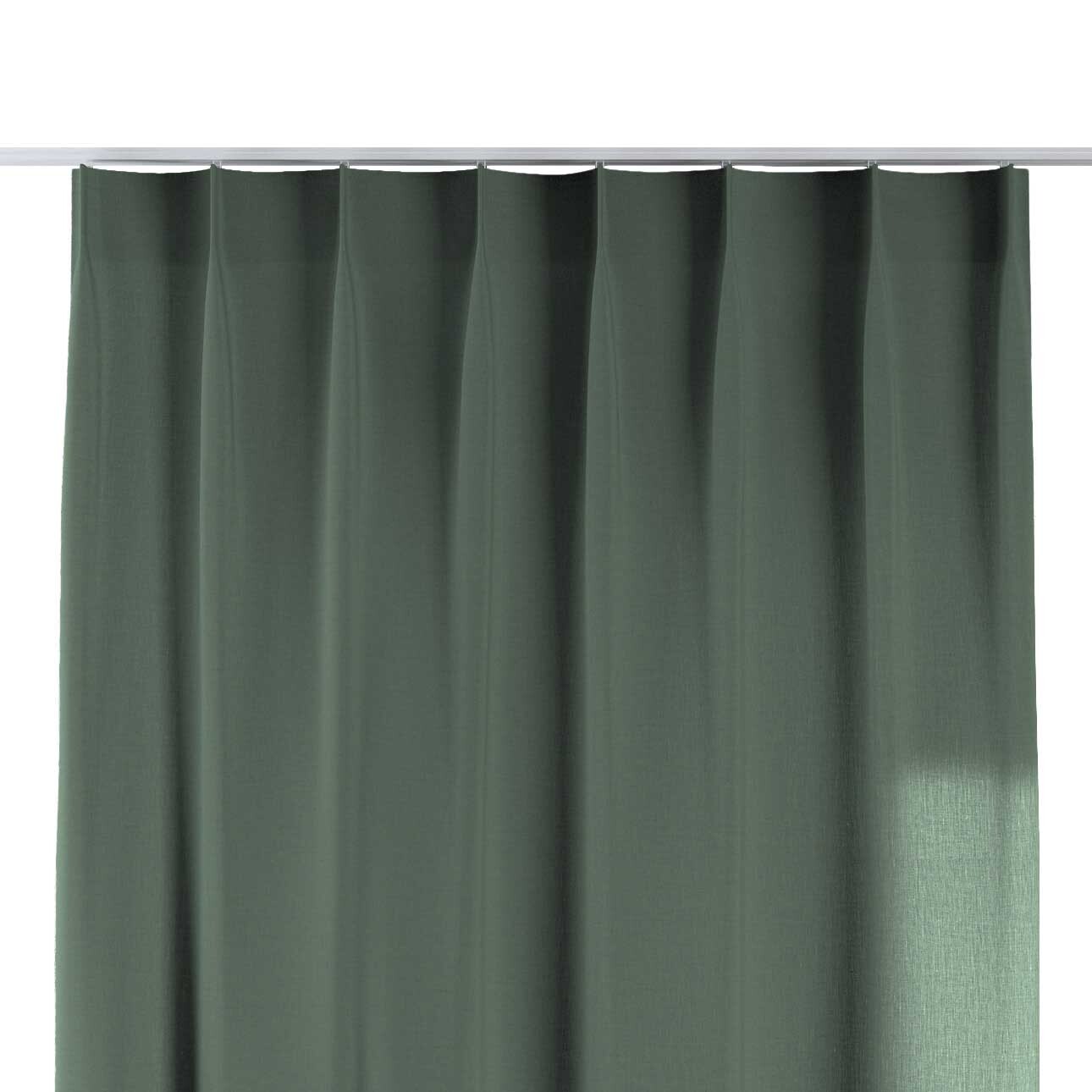 Vorhang mit flämischen 1-er Falten, grün, Leinen (159-08) günstig online kaufen