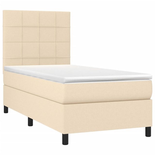 vidaXL Bett Boxspringbett mit Matratze Creme 90x190 cm Stoff günstig online kaufen