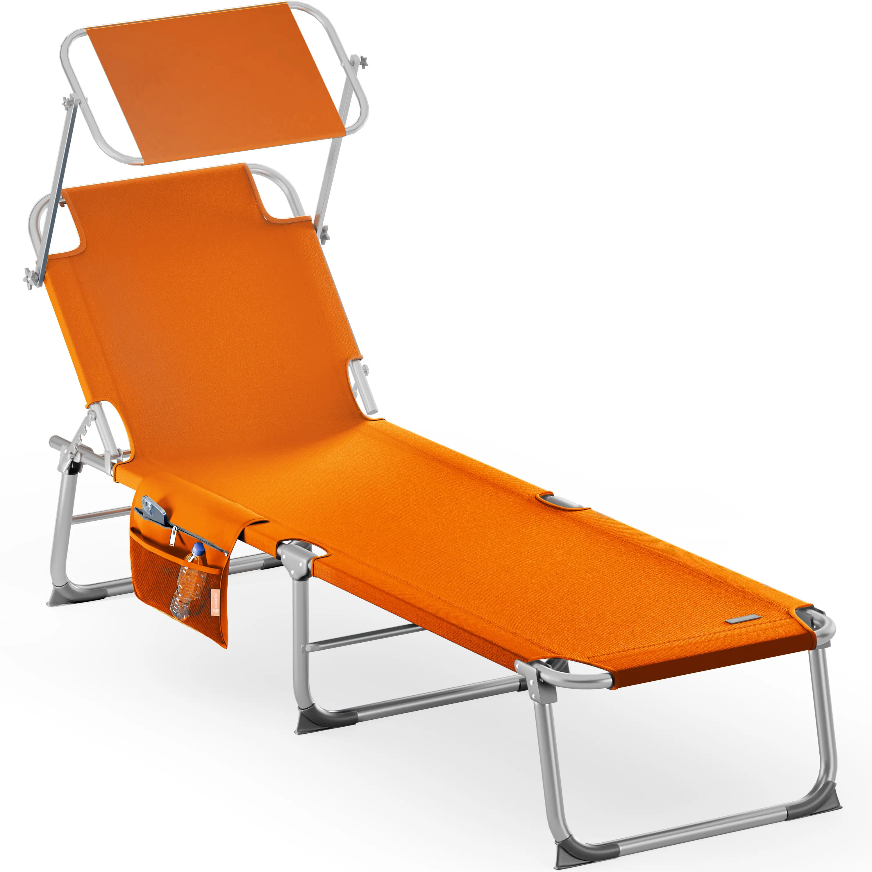 Sonnenliege Ibiza Orange 190x59x29cm Alu Sonnendach günstig online kaufen