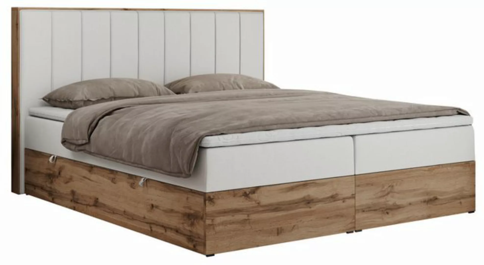 MKS MÖBEL Boxspringbett BELLISSIMO (Bett mit genähtem Kopfteil, zwei Bettkä günstig online kaufen