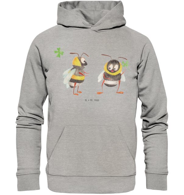 Mr. & Mrs. Panda Hoodie Größe L Hummeln Kleeblatt - Heather Grey - Geschenk günstig online kaufen