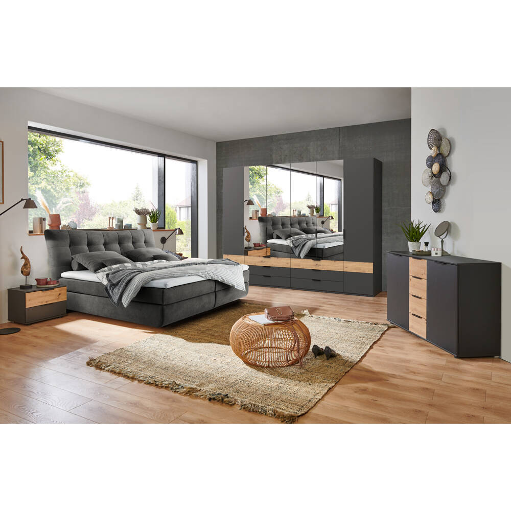 Schlafzimmer Komplett Set GRANADA-43 mit Boxspringbett 180x200 cm und 6-trg günstig online kaufen