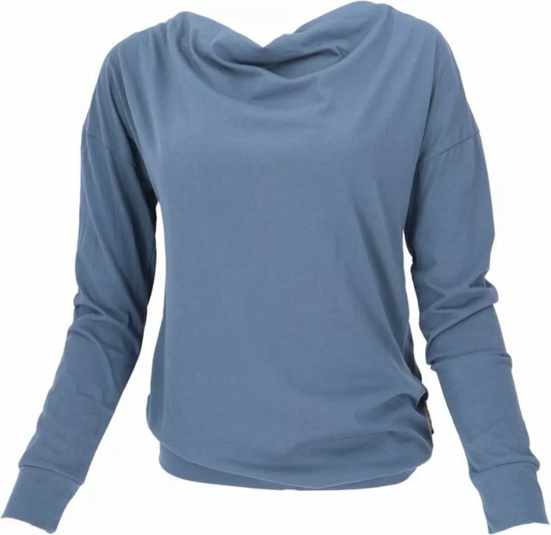 Guru-Shop Longsleeve Langarmshirt mit Wasserfallkragen, Yogashirt.. alterna günstig online kaufen