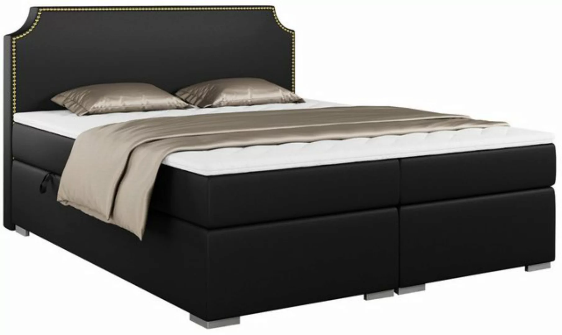 MKS MÖBEL Boxspringbett LENTA, Doppelbett mit Multipocket-Matratze - Modern günstig online kaufen