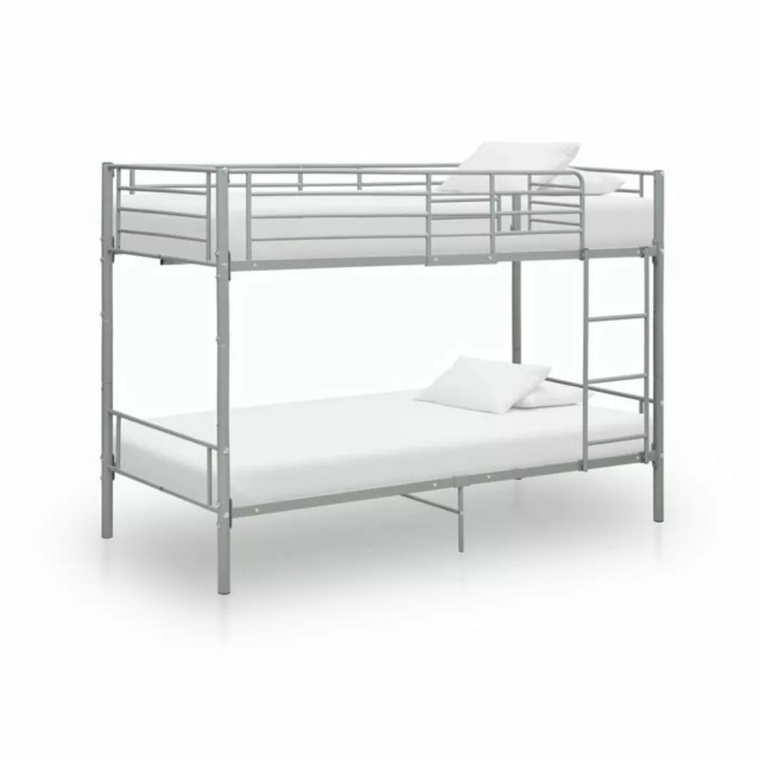 vidaXL Etagenbett Etagenbett Grau Metall 90200 cm Bett Bettrahmen Bettgeste günstig online kaufen