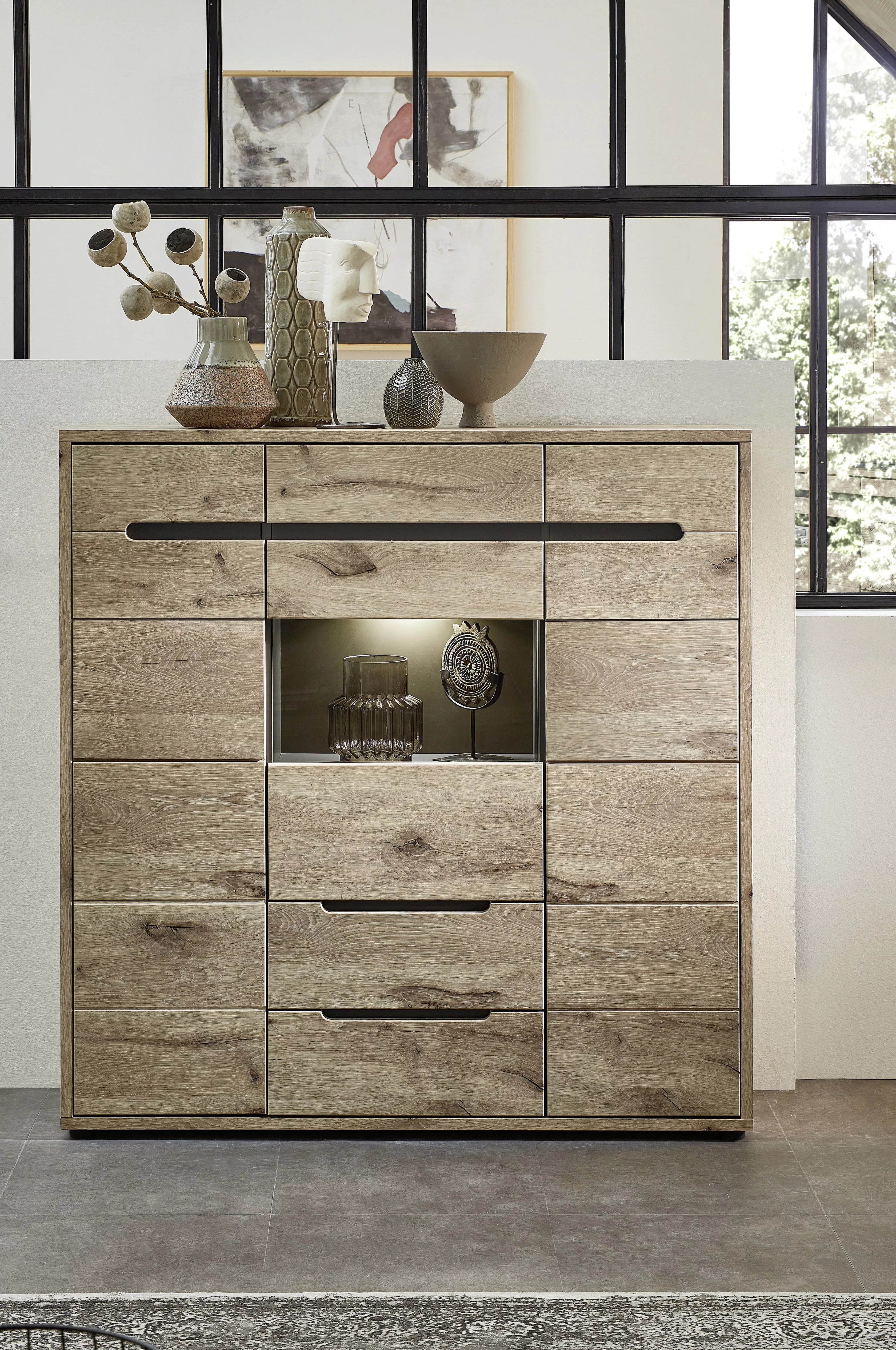 Innostyle Highboard "BELLANO", Viking Oak Nature günstig online kaufen