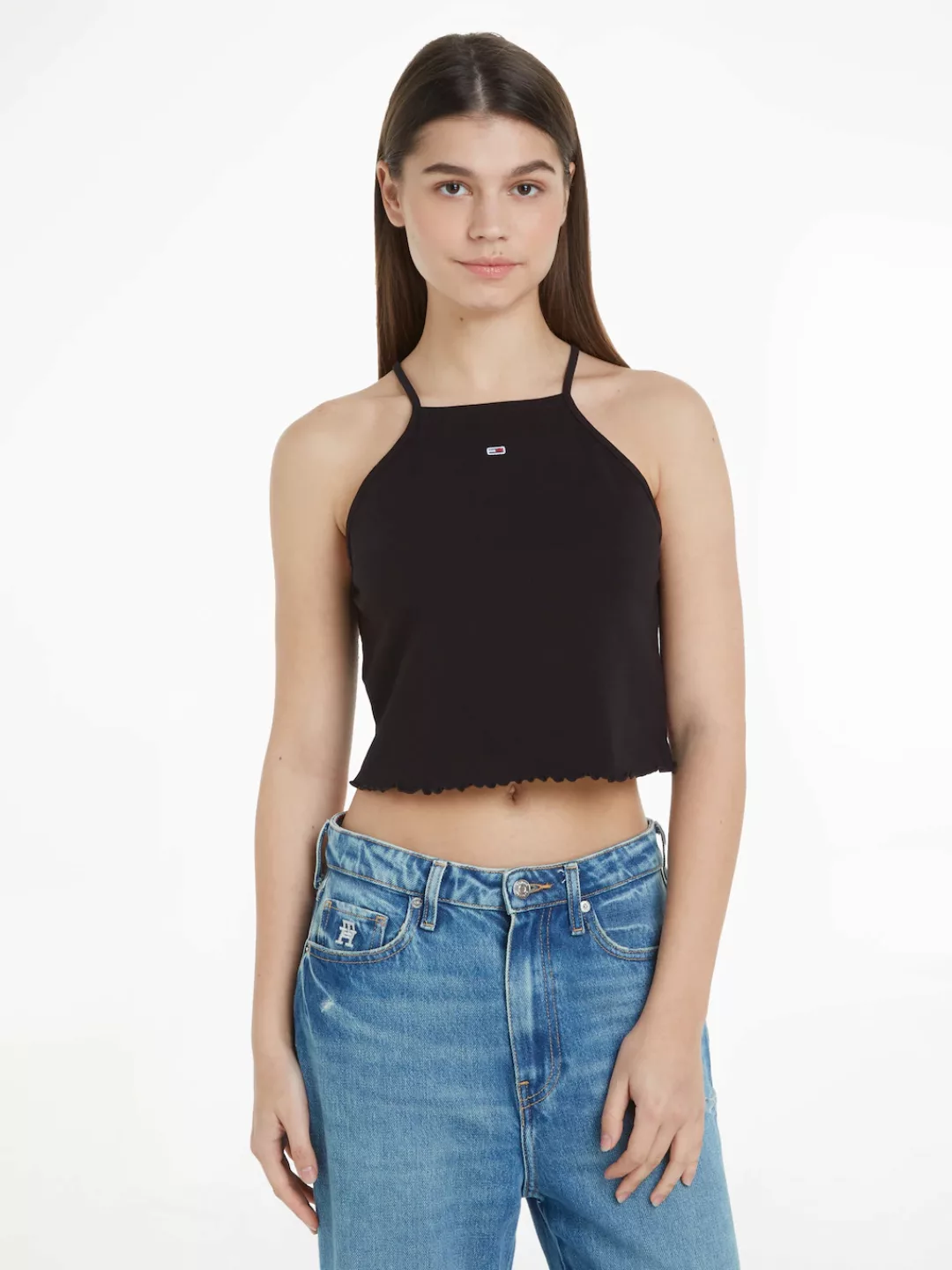 Tommy Jeans Spaghettitop "TJW SLIM CRP BABYLOCK RIB TOP", mit gewelltem Abs günstig online kaufen