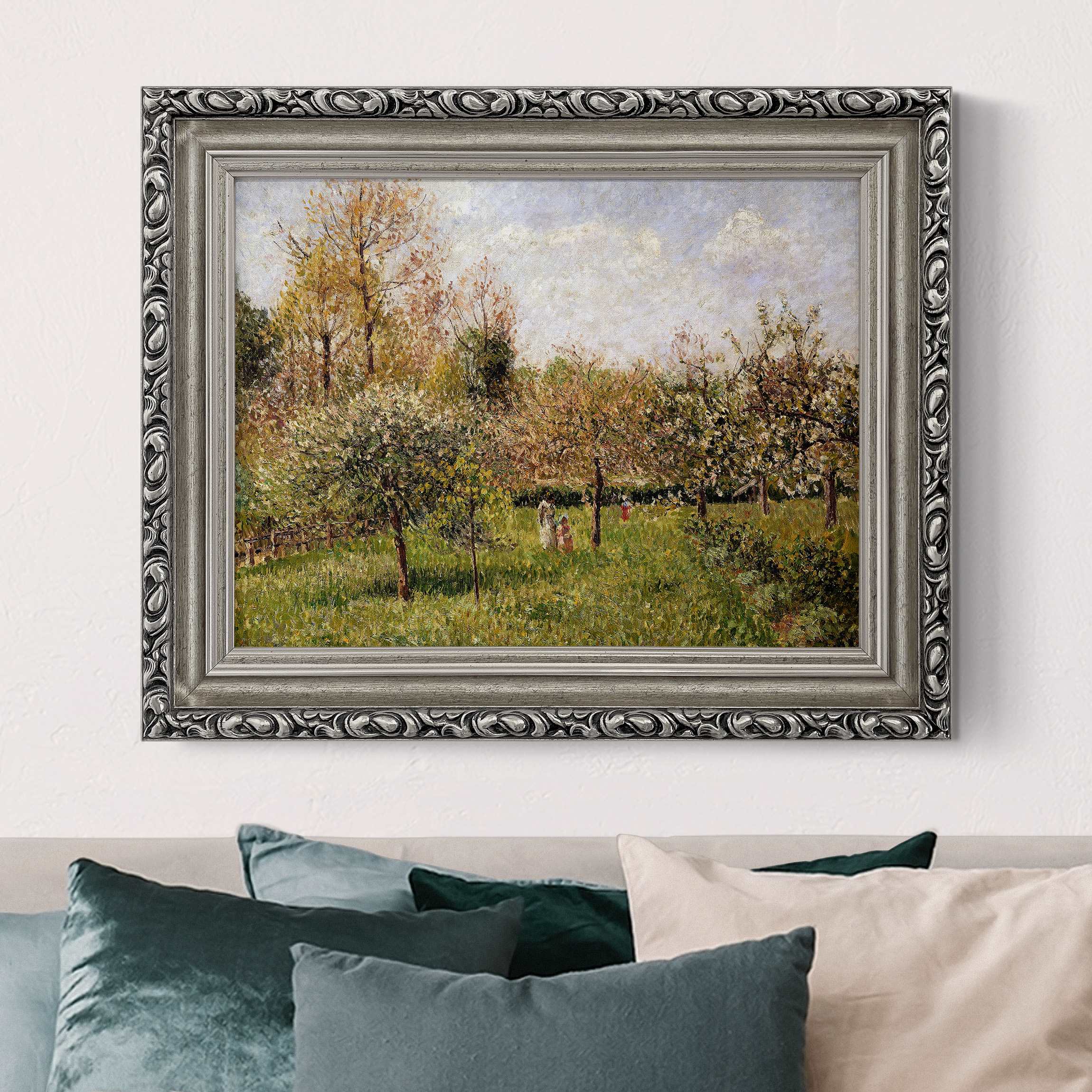 Gerahmtes Leinwandbild Camille Pissarro - Frühling in Eragny günstig online kaufen