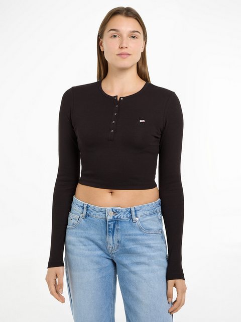 Tommy Jeans Langarmshirt TJW CRP HENLEY TOP LS in modischer Cropped Form günstig online kaufen