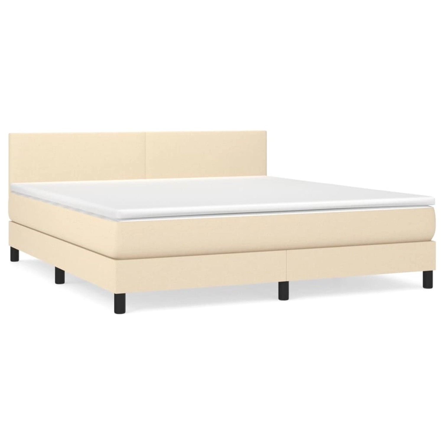 vidaXL Boxspringbett Boxspringbett mit Matratze Schwarz 180x200 cm Stoff Be günstig online kaufen