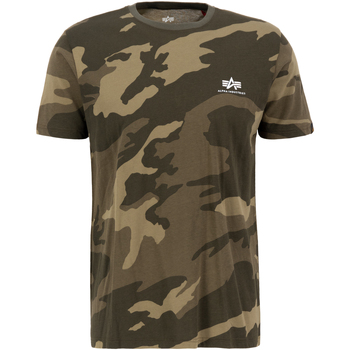 Alpha Industries  T-Shirts & Poloshirts Basic T-Shirt SL Camo - olive camo günstig online kaufen