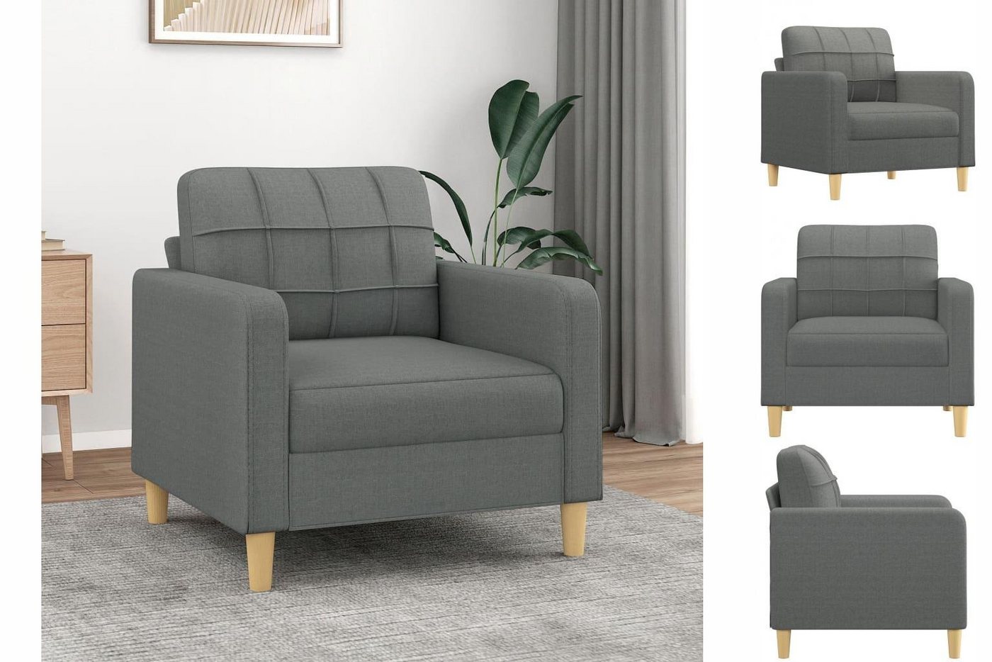 vidaXL Sofa Sofasessel Couch Dunkelgrau 60 cm Stoff günstig online kaufen