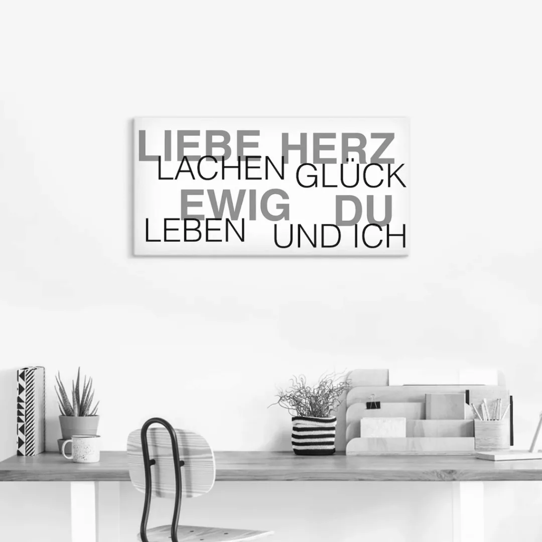 Artland Wandbild »Liebe Statement Bild«, Sprüche & Texte, (1 St.), als Alub günstig online kaufen