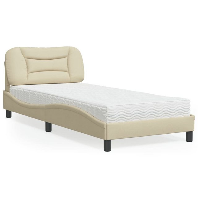 vidaXL Bett Bett mit Matratze Creme 90x200 cm Stoff günstig online kaufen